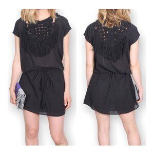 Ulla Johnson Eivissa black cotton mini dress, Size 2